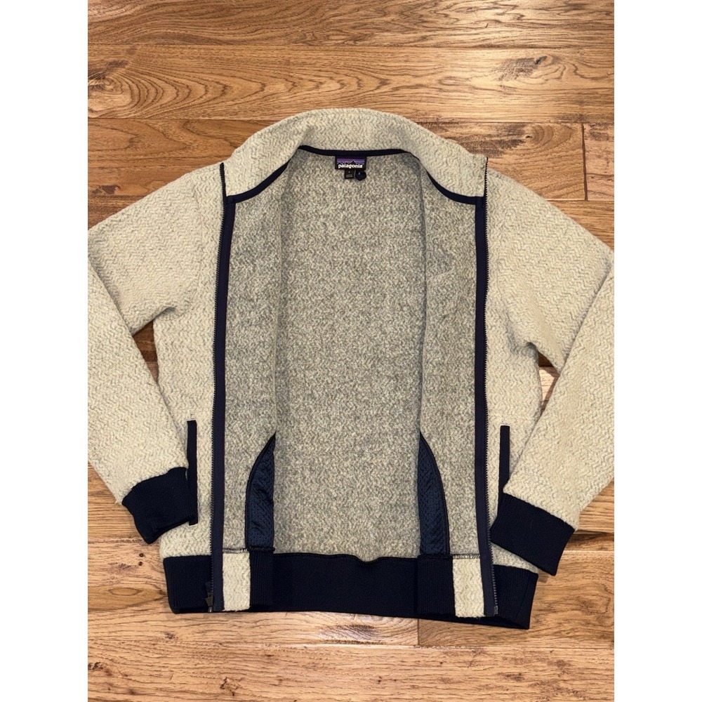 Patagonia Woolyester Fleece Jacket Oat Mens Large 26935 Full Zip Wool Blend - Picture 5 of 7